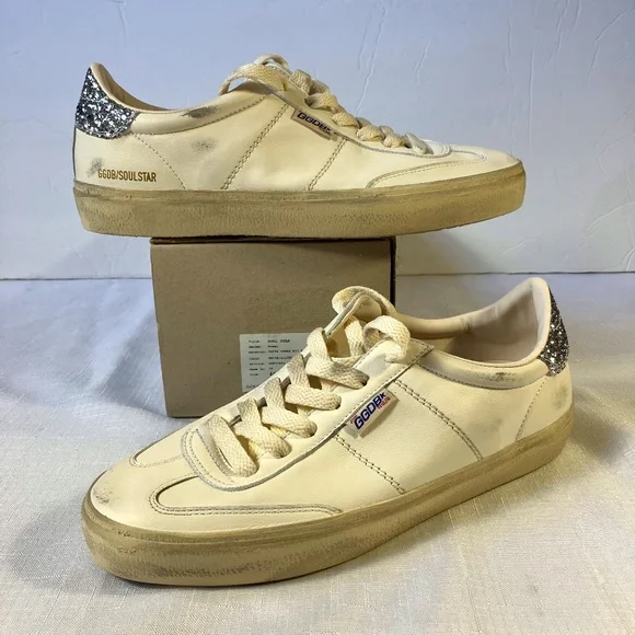 NIB! Golden Goose Limited Edition Soul Star Glitter Heel Sneakers, Size 40 - Picture 1 of 14
